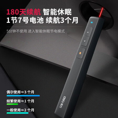 得力(deli)  激光翻页笔  黑色 2802